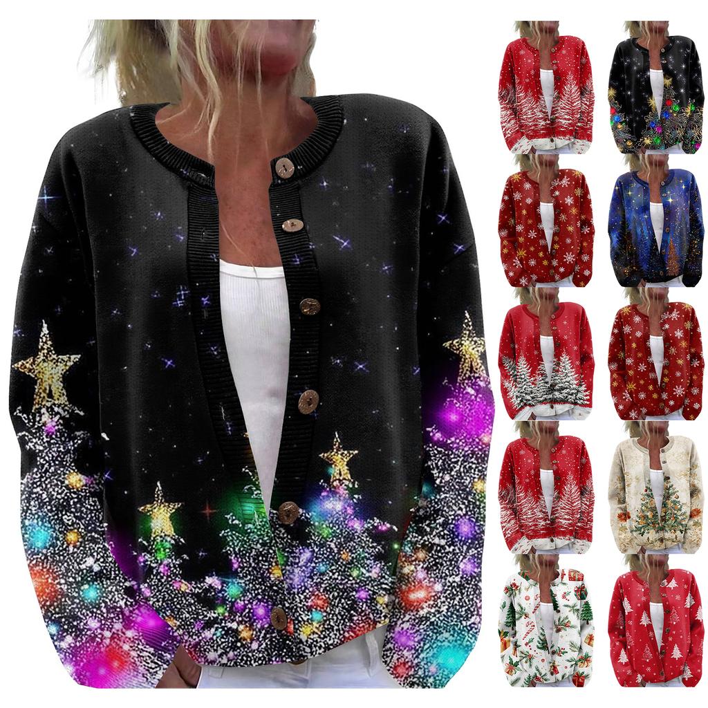 Women'S Christmas Sweater Cute Fun Christmas Sweater Fall And Winter Long Sleeve Knitted Sweater