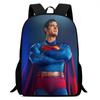 Superhero Print Kids School Backpack Elementary Students Ergonomic Lightweight Dual-Shoulder Bag Neutral Design