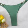 Triangle Strap Pearl Sexy Bikini Split Swimsuit