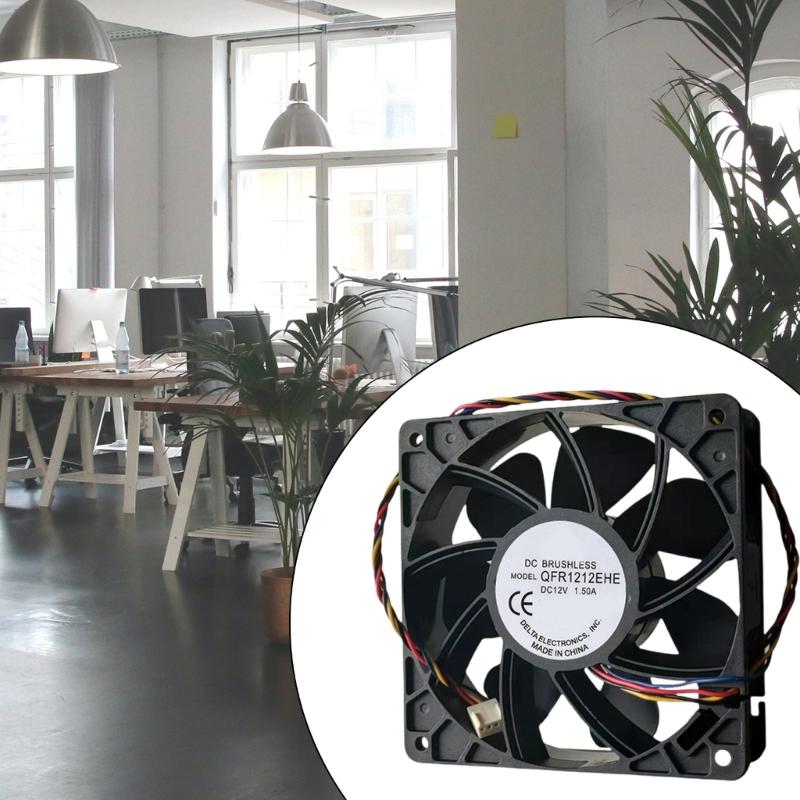 12038 Cooling Fan 120x38mm 12V 1.5A 197.2CFM Brushless Double Bearing 4000RPM for Computer Case Server Workstation Cabinet