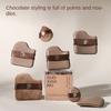 6pcs Mini Makeup Sponge Chocolate Color Powder Puff Professional Cushion Puff  Daily Makeup