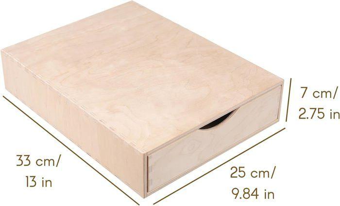 Mini Commode En Bois - Creative Deco - 1 Tiroir - 33x25x7 Cm - Rangement Bureau Organisateur
