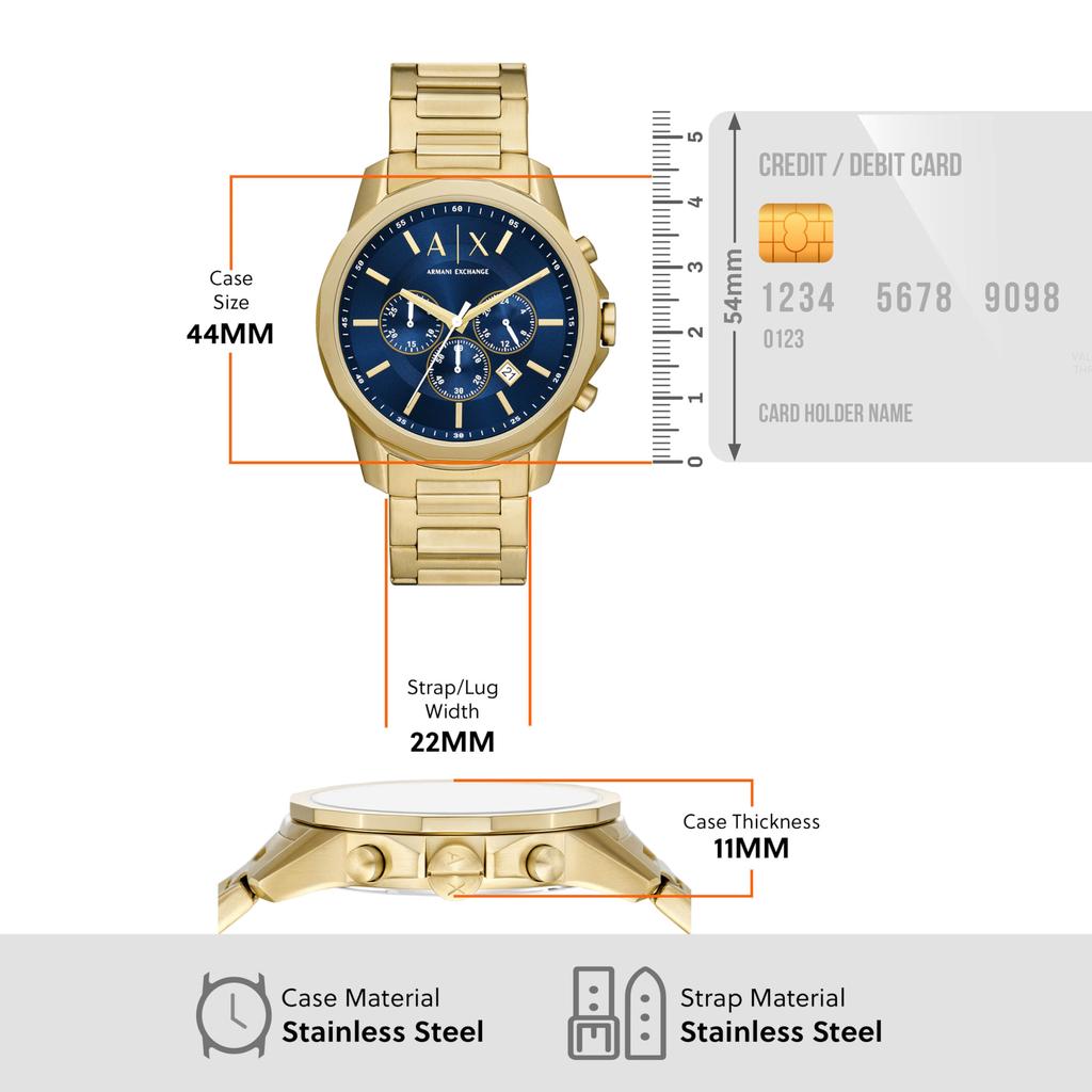 Armani BANKS AX7151SET Gold Watch [AX Exchange] Men's