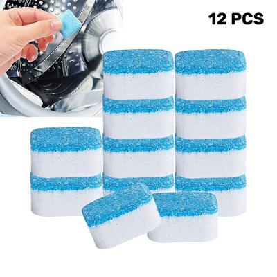 12pcs Home Washing Machine Cleaner Effervescent Tablet Deep Cleaning Washer Deodorant Remove Stain Detergent Washing Machine