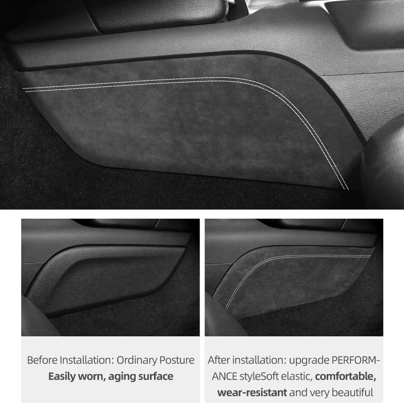 For Ford Mustang GT 2015-2025 Made of Alcantara Center Console Side Leg Pad Panel Trim Sticker Car Interior Tuning Accessories