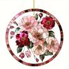 2D Printed Valentine Floral Suncatcher - Elegant Window Hanging for Indoor/ Outdoor Decor, Perfect Romantic Gift for Any Space