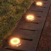 Solar Powered Underground Disk Light, Outdoor Buried Spotlight Lamp, Waterproof In-Ground Landscape Light For Home Garden Lawn Yard Pathway Decoration