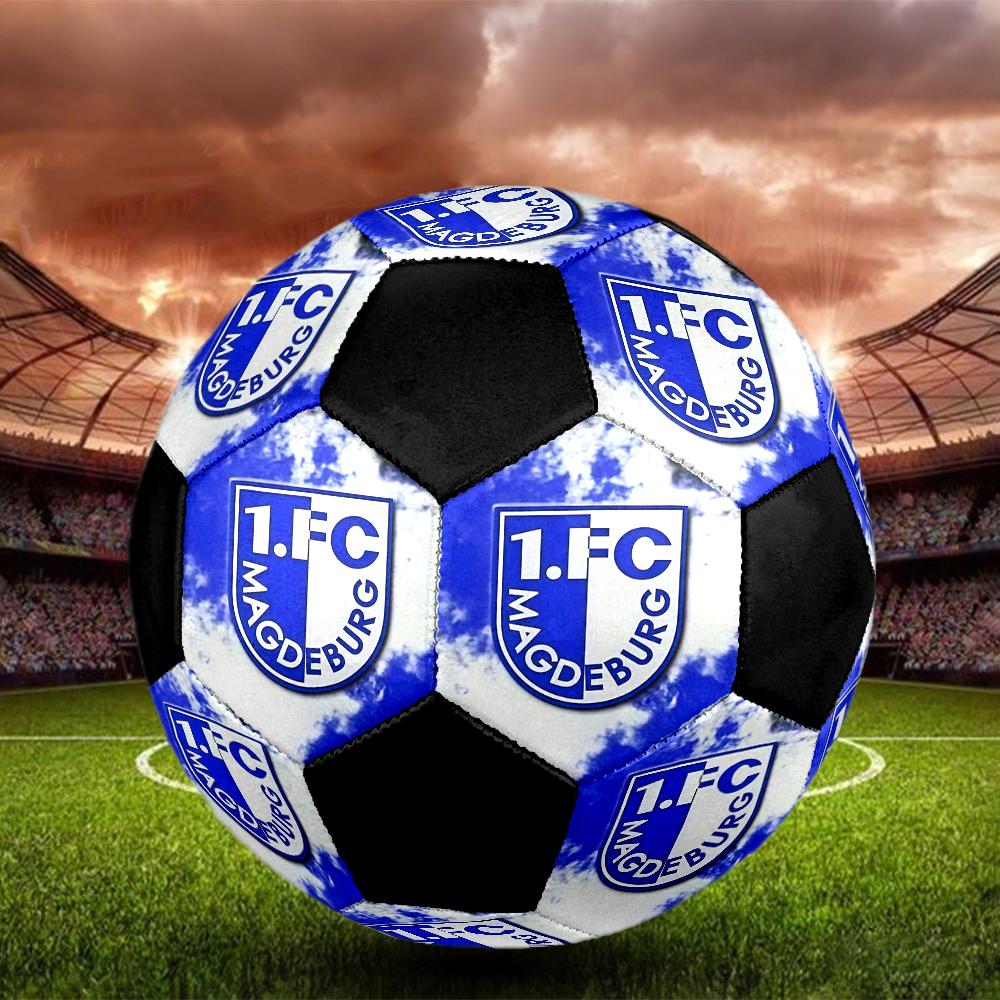 FC Magdeburg Indoor Soccer Ball Colorful Machine Stitched PVC Size 5 Team Training Competition Ready Durable High-Bounce Cool Sports Gift