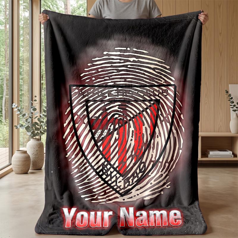 Custom Text Flannel Throw Blanket, Lightweight Cozy Bed Sofa BlanketAthletic Bilbao FC