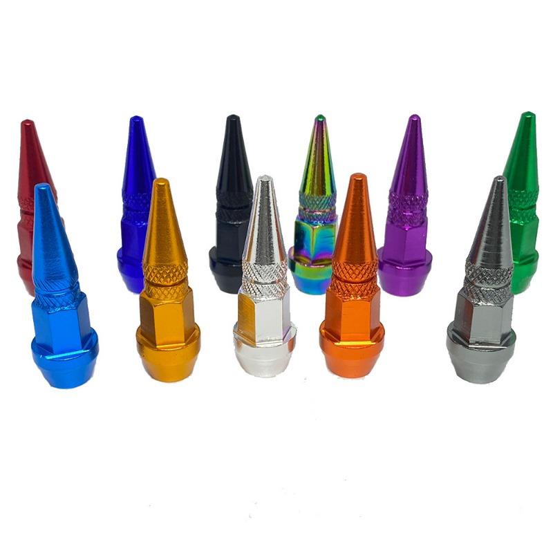 4pcs Tire Valve Caps Anti-theft Bullet Head Style Antirust Motorcycle Bike Car Wheel Tyre Tires Valve Stem Caps Accessories