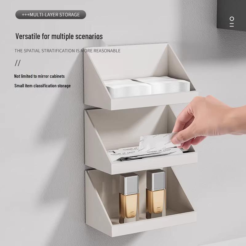 Wall-Mounted Mirror Cabinet with Shelf for Bathroom Storage and Cosmetics