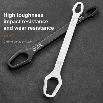 Universal Double Ended Wrench Automotive Bicycle Maintenance Plumbing Wrench 8-22mm Self-Tightening Adjustable