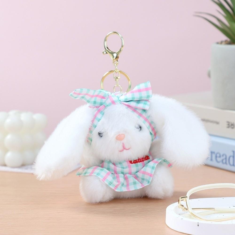 Bow Easter Stuffed Bunny Keychain Creative Rabbit Pendant Bag Charm Plush Toy Key Ring  Companion