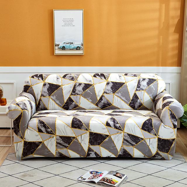 String Printed Sofa Furniture Protector Covers For Living Room Flexible Elasticized Slipcover Sectional Corner Sofa Covers 1 /2 /3 /4 -Chairer