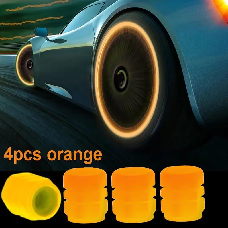 4/20PCS Luminous Car Tire Valve Cap Fluorescent Night Glowing Decor Motorcycle Bike Wheel Nozzle Dustproof Tyre Valve Stem Caps Stem Caps1