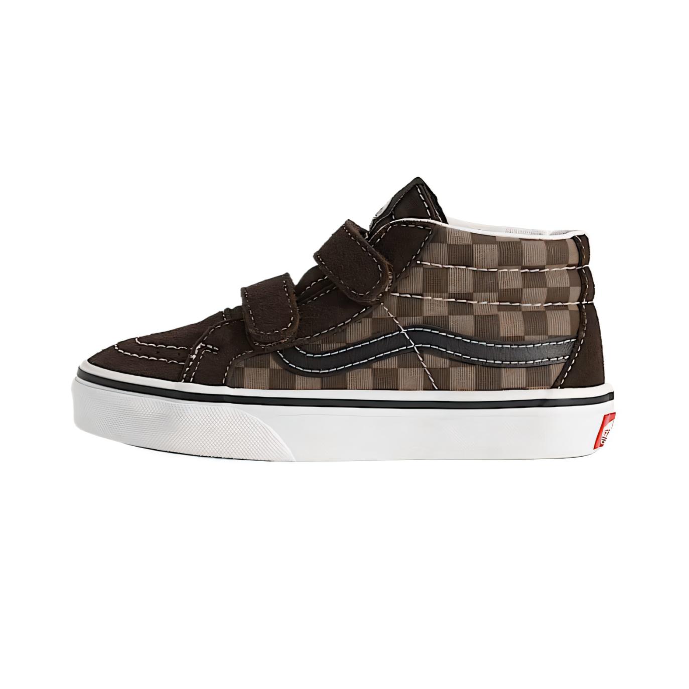 

Vans Sk8 Mid V Checkerboard Shoe Comfortable Versatile Fashion Trendy Mid-Top Kids Skate Shoes Kids sneaker VN000CZ7BRO 32