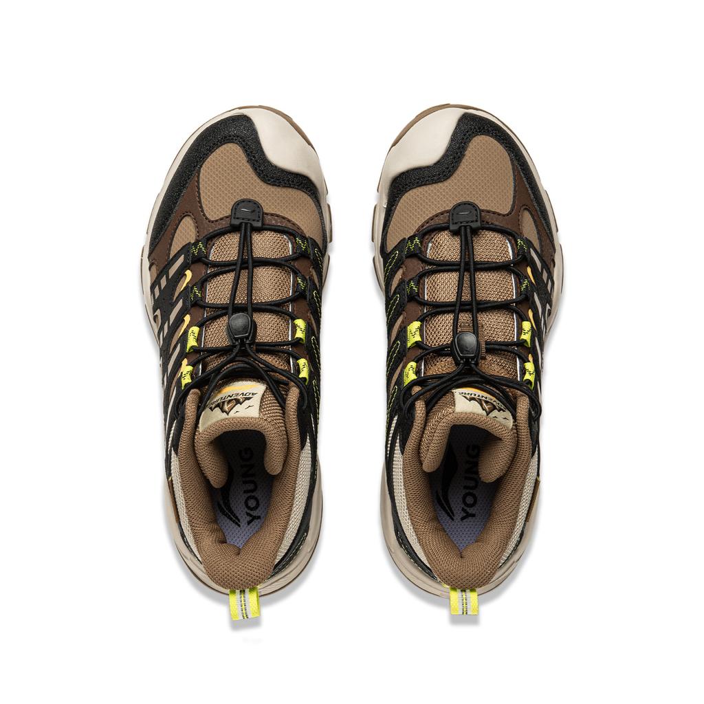 Li Ning Kids Outdoor Fashion Non-Slip Shock Absorbing High-Top Casual Shoes Kids Casual Shoes Cocoa-Brown YKEU008-13