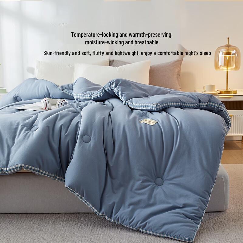 HLA Class A Antibacterial Winter Flannel Plaid Quilt