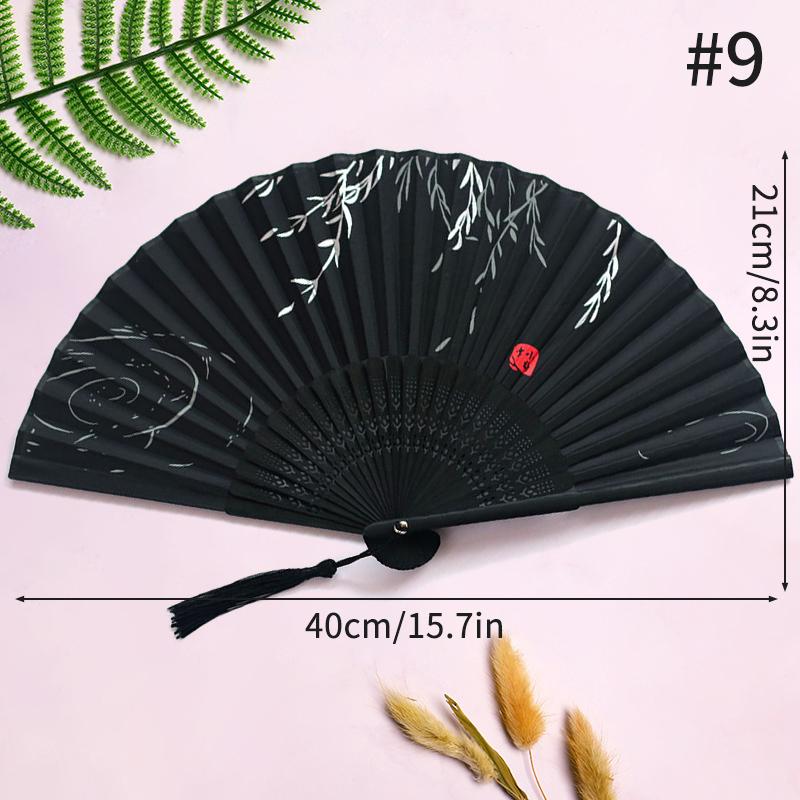 Folding Fan Lace Flower Decor Chinese Style Fan Hand Held Anitque Art Craft Japnese Summer Female Dance Home Party Decoration