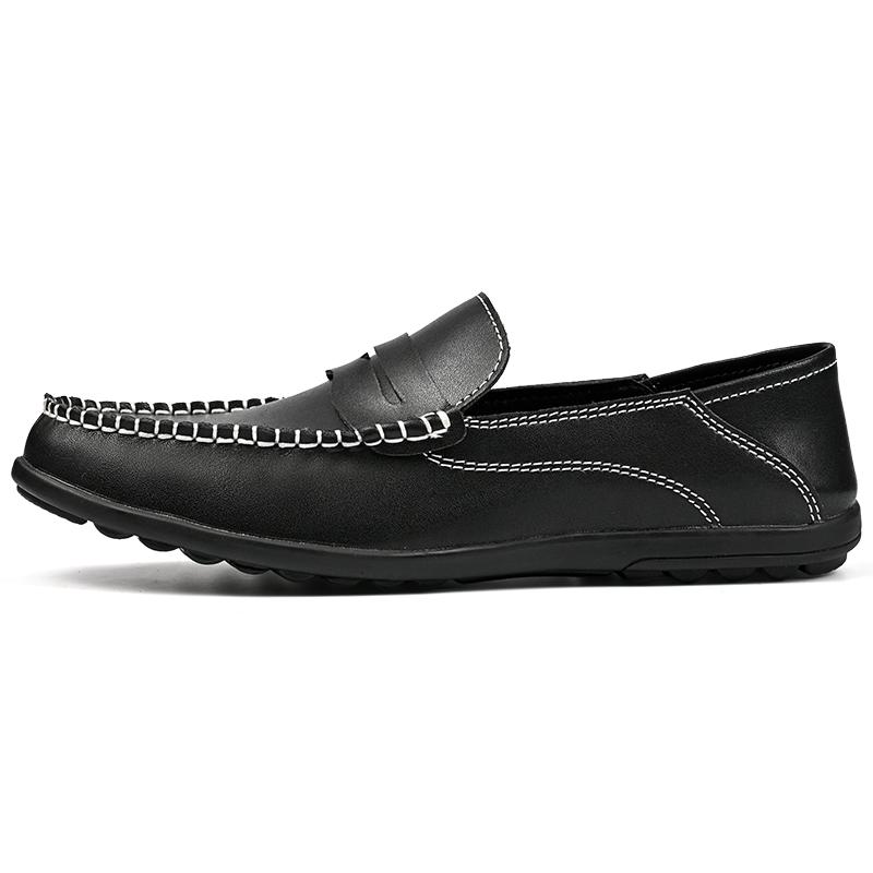 Trendy Fashionable Men's Bean Bean Shoes Comfortable Casual Loafers For Men Business Leather Shoes Driving Shoes Plus Size