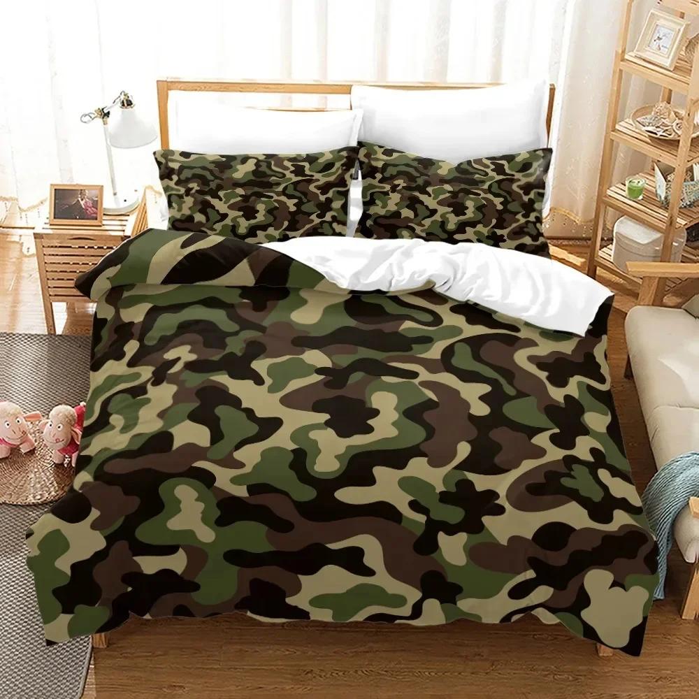 Klassisches Camouflage-Muster Maskierendes Camo Wiederholung Bequem Bettdecke Bettbezug Kissenbezug Bettwäscheset Kinder Schlafzimmer Dekoration