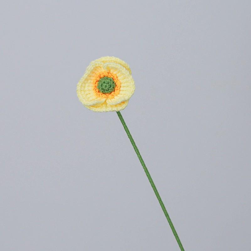 Handmade Woven Yarn Knitted Faux Flower Bouquet