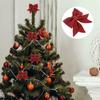 6Pcs Christmas Bows Hanging Decorations Gold Silver Bowknot Christmas Tree Pendant Bowknot Ornaments New Year Xmas Party Decor