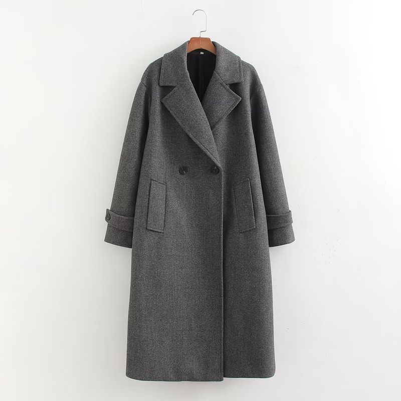 Kaslead New Arrival Women's Clothing Fashion Style Fashion Minimalist Loose Wide Version Long Soft Woolen Coat Outerwear