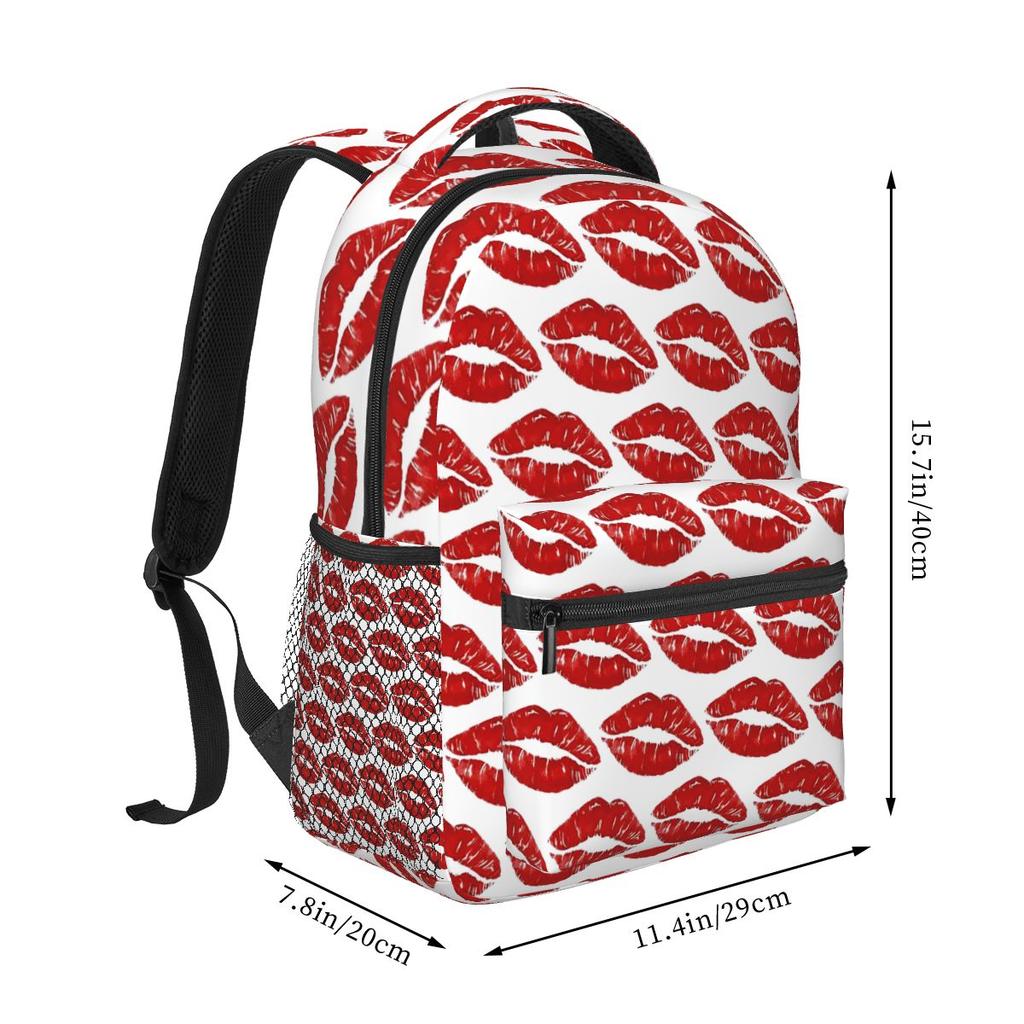 Kiss Lip Backpacks Boys Girls Bookbag Students School Bags Cartoon Laptop Rucksack Shoulder Bag Large Capacity