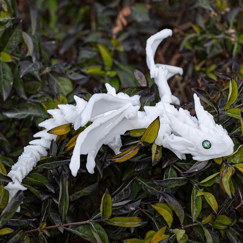 3D Printed Flying Dragon Figurine with Movable Joints & Wings Poseable Dragon Desktop Ornament Collectible Toys
