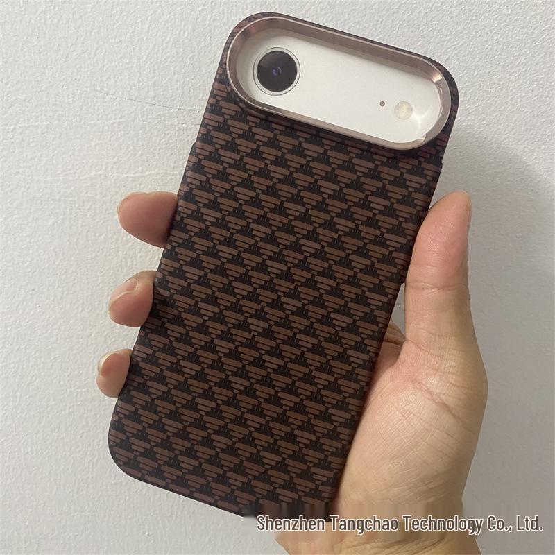 LUXO Magnetic Carbon Fiber iPhone 17 Air Case: Kevlar Texture Hard Shell for Men & Women