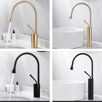Modern Basin Faucet Brushed Gold Black Silver Faucet Deck Mounted Basin Sink Tap Mixer Hot & Cold Brass Tap for Bathroom