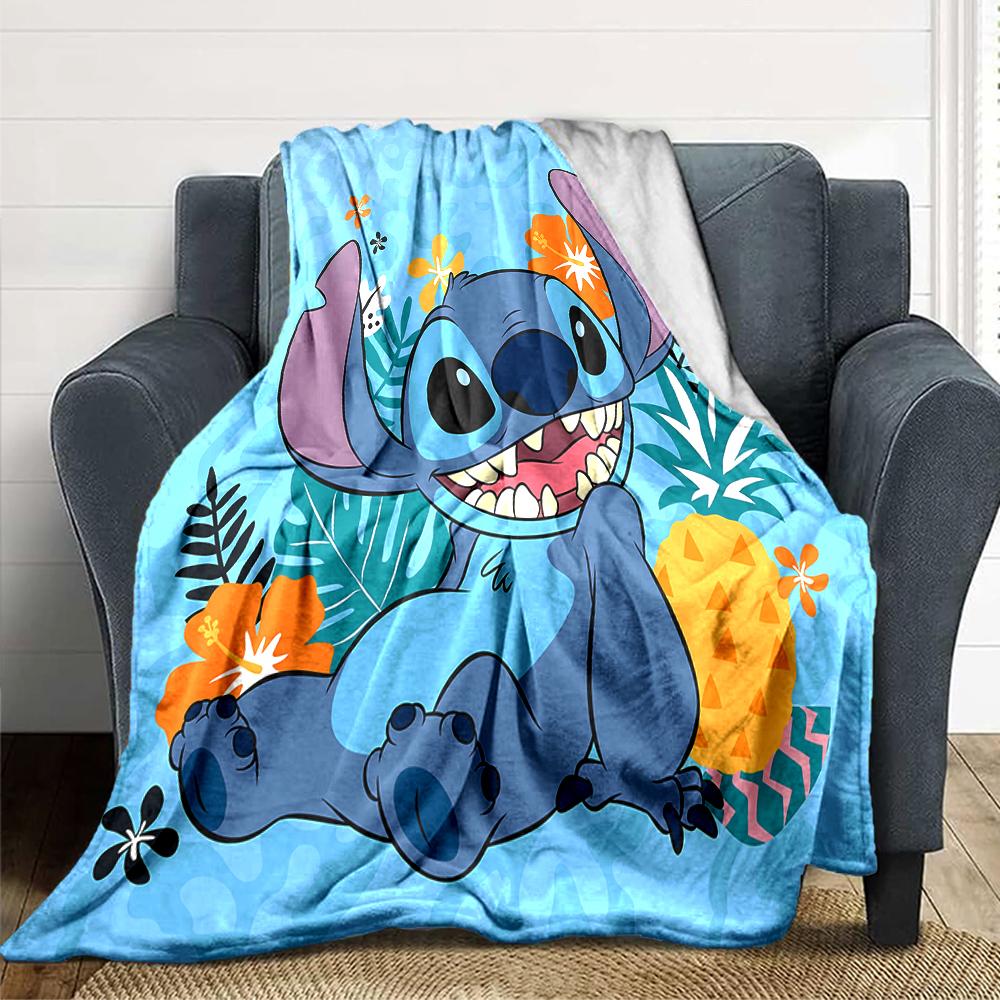 1Pc Lilo Stitch Tropical Adventure Blanket For Couch Bed Plush Cozy Fuzzy Blanket Super Soft Warm Blankets For Fall And Winter 091884