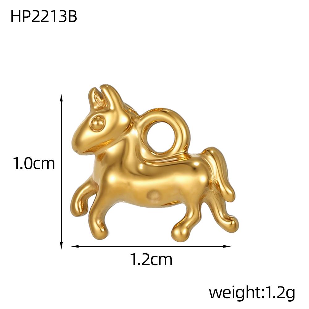 CARLIDANA Stainless Steel Gold Plated Animal Giraffe Charm Bubble Dog Monkey Rabbit Horse DIY Accessories Jewelry Necklace