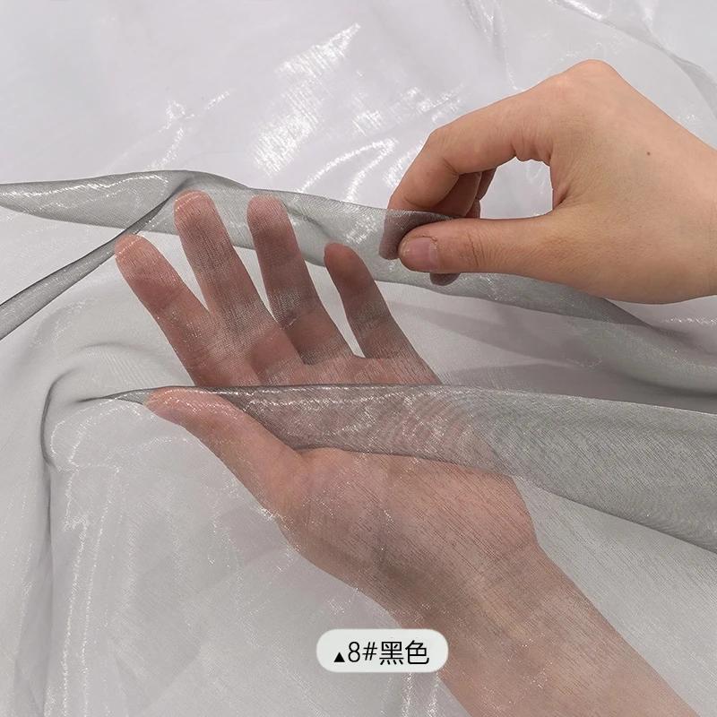 Encrypt Transparent Sparkling Phantom Organza Fabric For Wedding Decoration, Headbands, Stage Dresses, Handmade DIY Fabric