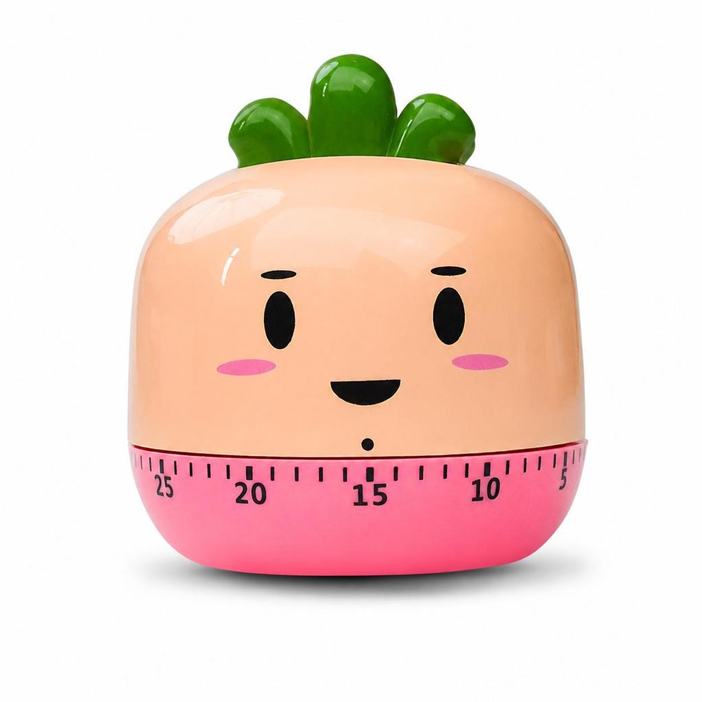 Magnetic Mechanical Kitchen Timer, Battery-Free Rotary Design, Cute for Baking, In Stock