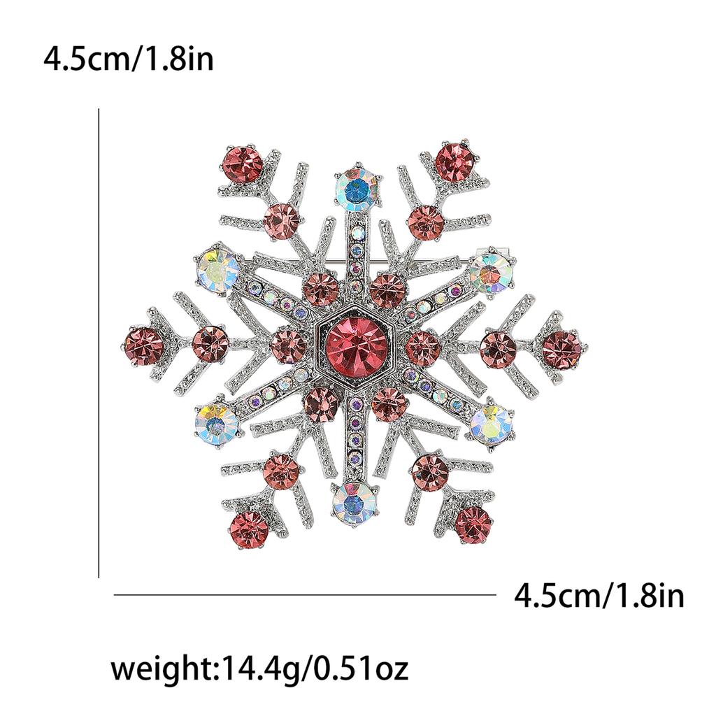 Rhinestone Snowflake Brooches for Women Unisex Christmas Pins Multi-color Available Fashion Jewellery Accessories Gifts