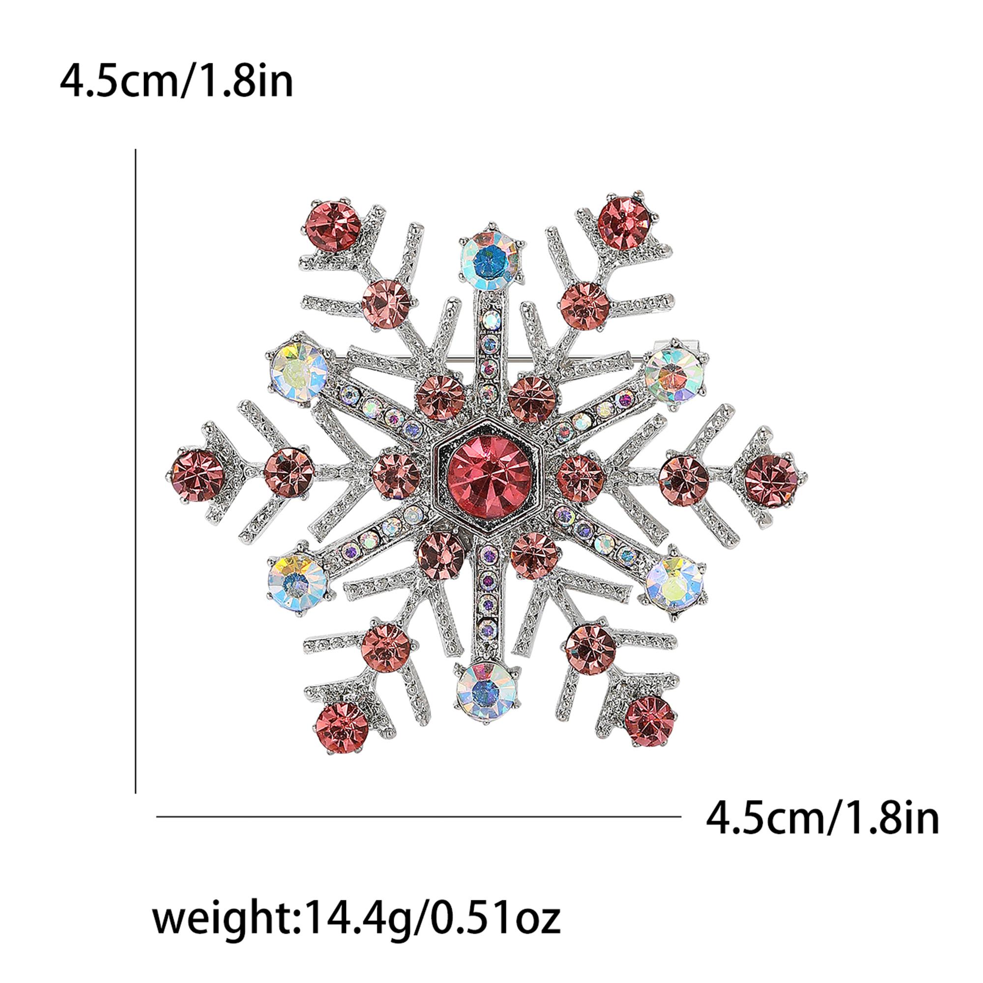 

Rhinestone Snowflake Brooches for Women Unisex Christmas Pins Multi-color Available Fashion Jewellery Accessories Gifts