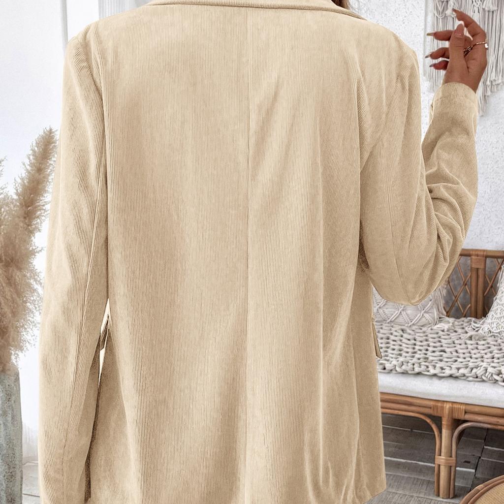 Autumn Retro Blazer Jacket Women's Solid Color Corduroy Blazer Jacket Women