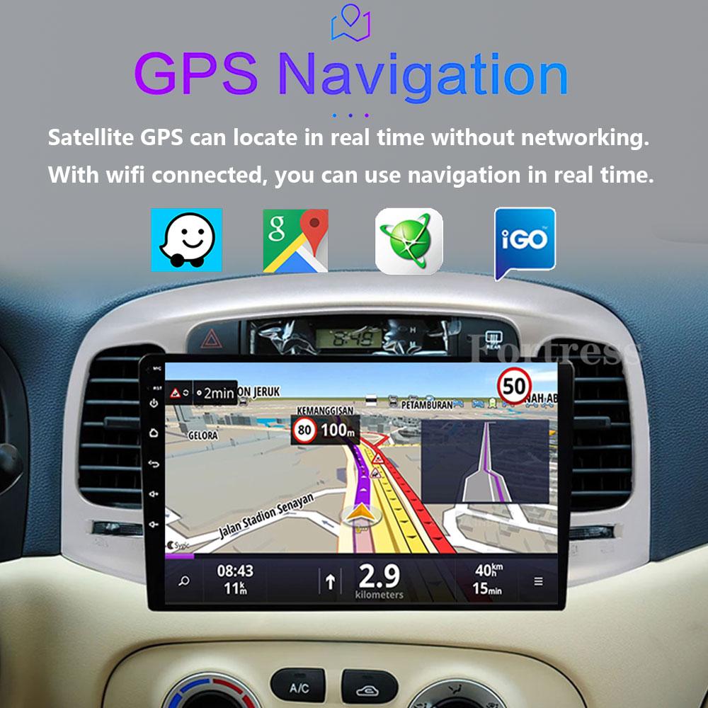8G 128G Car Radio Android Auto Carplay For Hyundai Accent 2008 -2011Multimedia Qled Screen Stereo Autoradio GPS Navigation Wifi