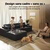 Left Corner Sofa 263x171x 59cm 4 Seats, Free Combination, Without Assembly L-shaped Sofa with Chaise Longue Black In Faux Leather