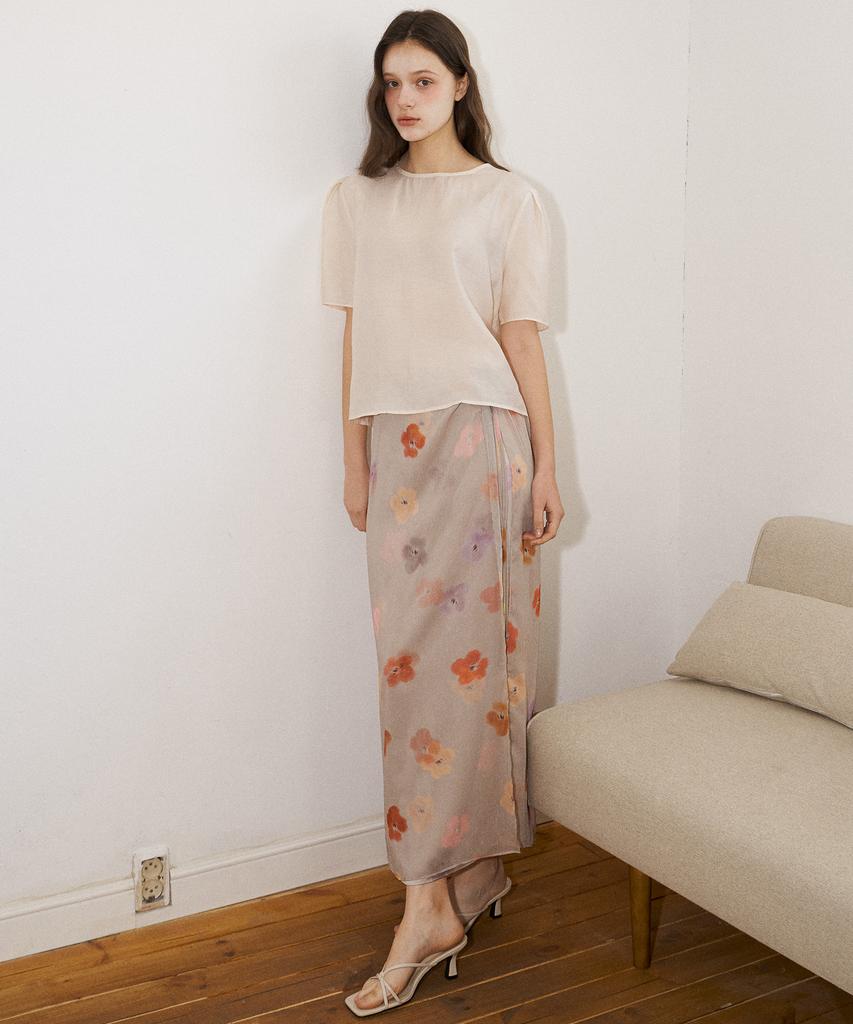 Peullobeu Flower Sheer Set Up Skirt (Jd)