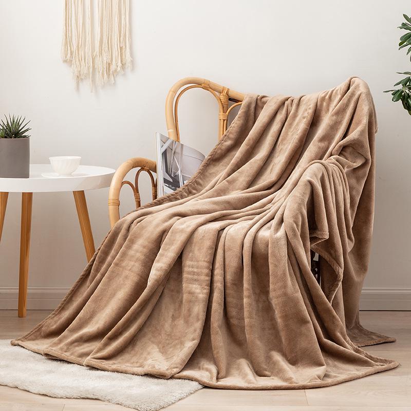 Solid Color Flannel Blanket - Cozy Air Conditioning or Office Nap Blanket