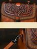 Johnature Borsa da donna in pelle goffrata fatta a mano, borsa vintage, borse a tracolla e a spalla versatili