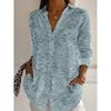 Damenbluse Geblümt Aktiv Stilvoll Knöpfe Bluse Reverskragen Bluse Damen Langarmshirts Damenbekleidung Weibliche Kleidung