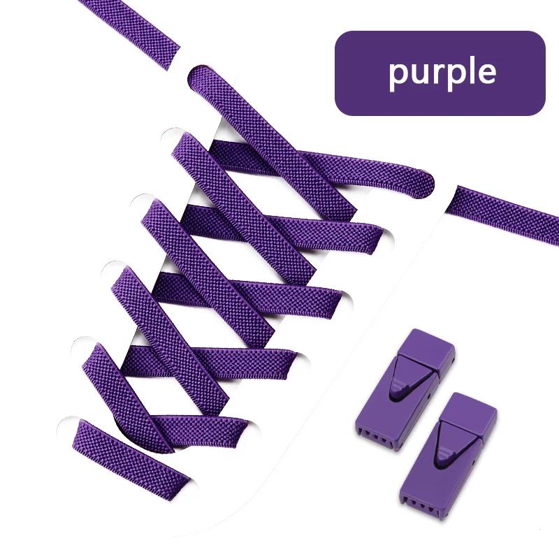 Colorful Lock Elastic Laces Sneakers Shoelaces Without Ties Tennis No Tie Shoe Laces Kids Adult Wide Shoelace Shoe Accessories