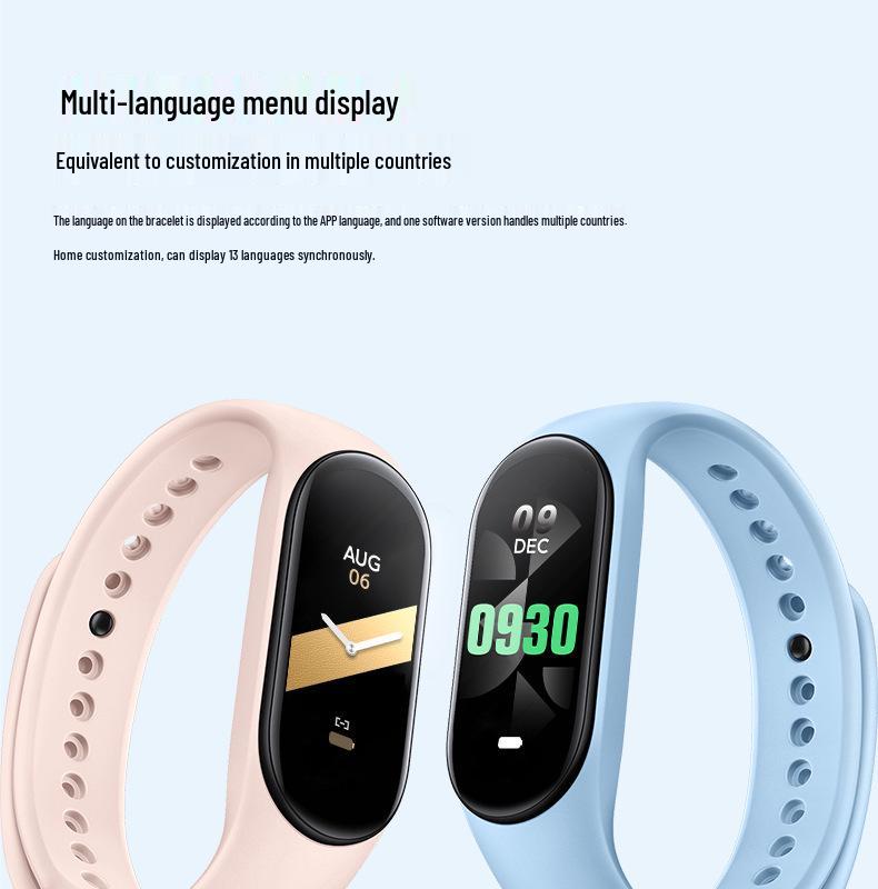 M8 Smart Bracelet: Color Screen Health & Fitness Tracker with Heart Rate, Blood Pressure, Sleep Monitoring, and Bluetooth Connectivity.