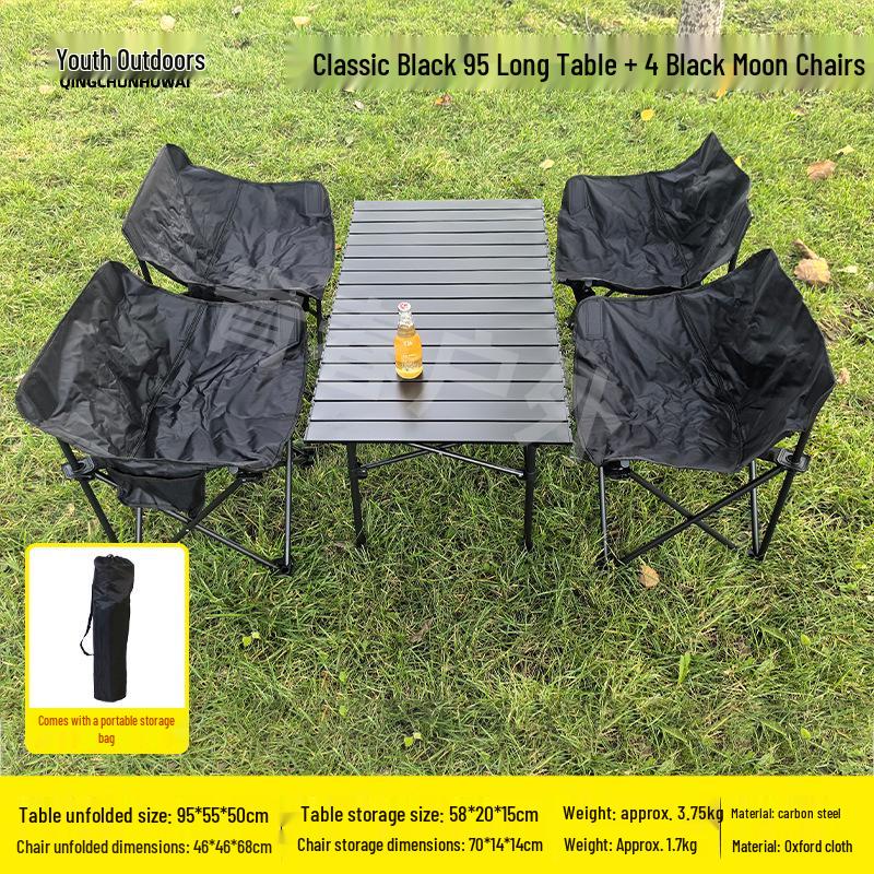 

Портативный складной набор стол и стулья из углеродистой стали для кемпинга, обеденных зон, кафе и киосков со снеками
