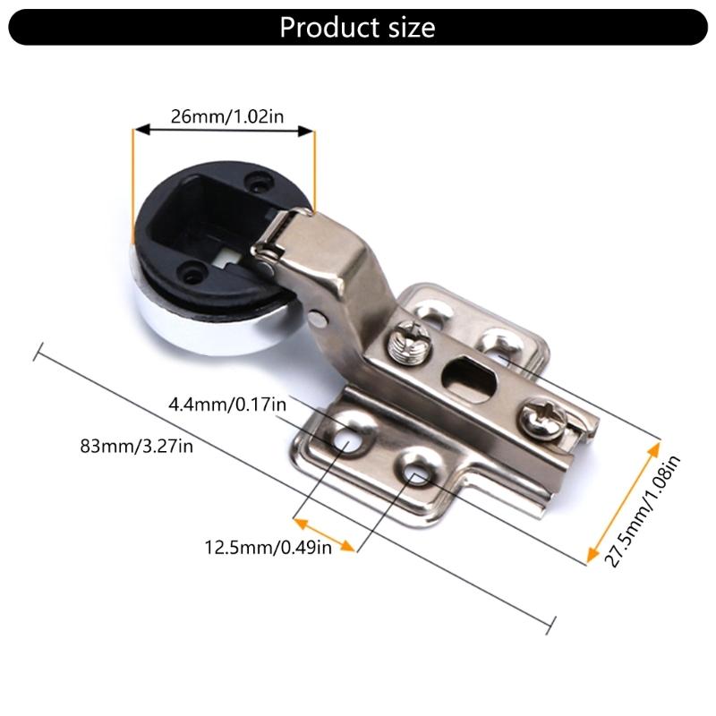 2lots Hydraulic Hinges For Glass Cabinet Door Quiet Noise Without Operations Durability Cold Rolled Steel
