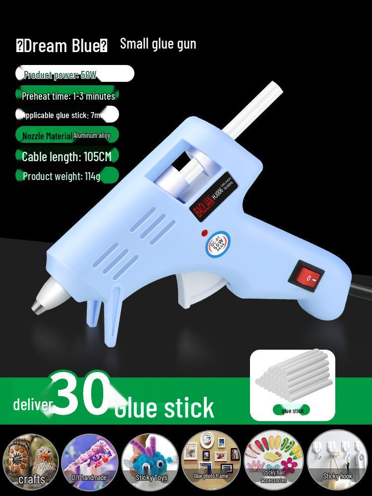 Compact High Viscosity Hot Melt Glue Gun with 7-11mm Glue Sticks